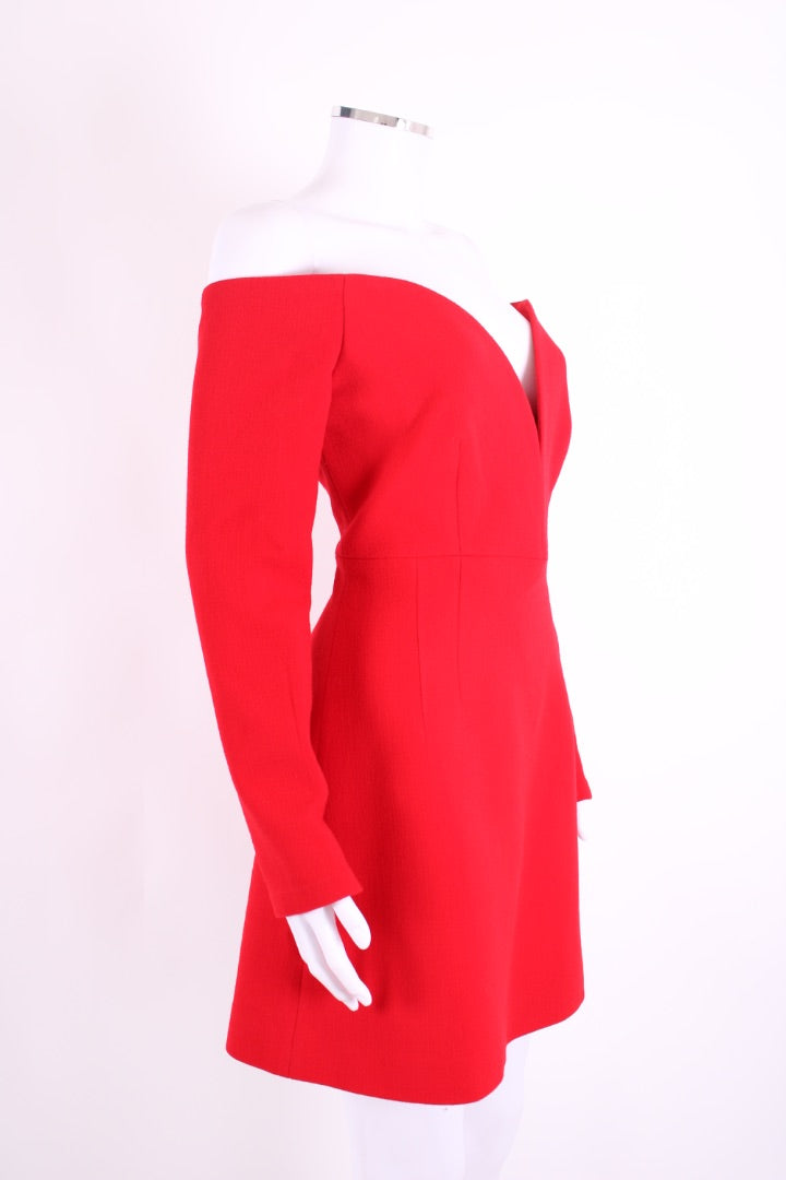 Roland Mouret L/S Off Shoulder Dress Red 12