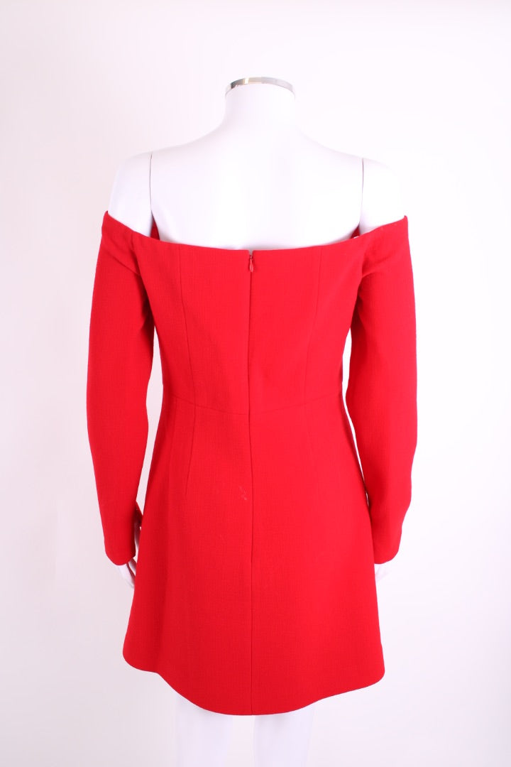 Roland Mouret L/S Off Shoulder Dress Red 12