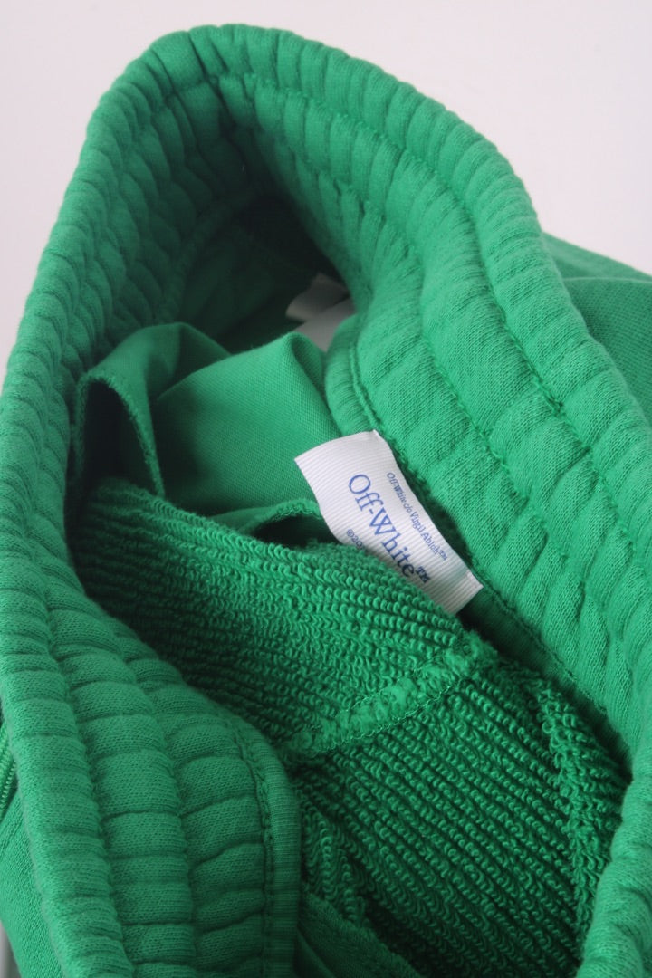 Off White Logo Jogger Shorts Green/ White S