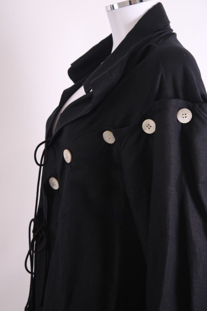Yohji Yamamoto Asymmetric Button Jacket Black S