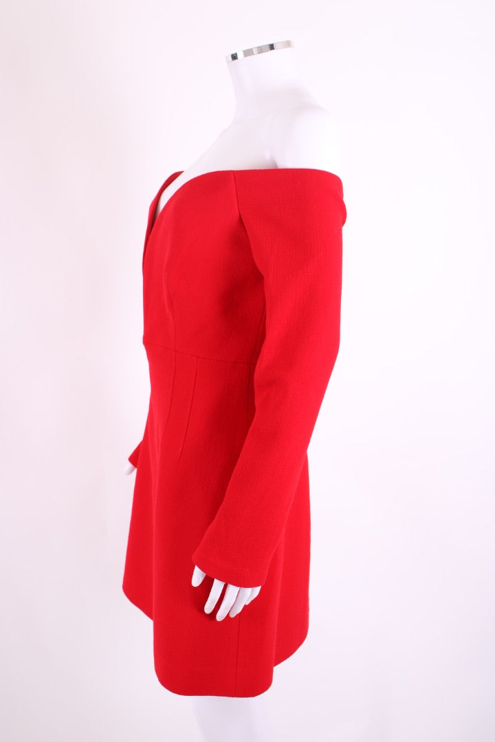 Roland Mouret L/S Off Shoulder Dress Red 12