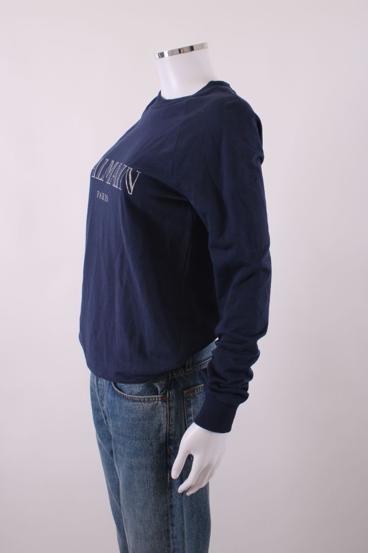 Balmain Logo Sweatshirt Navy 8