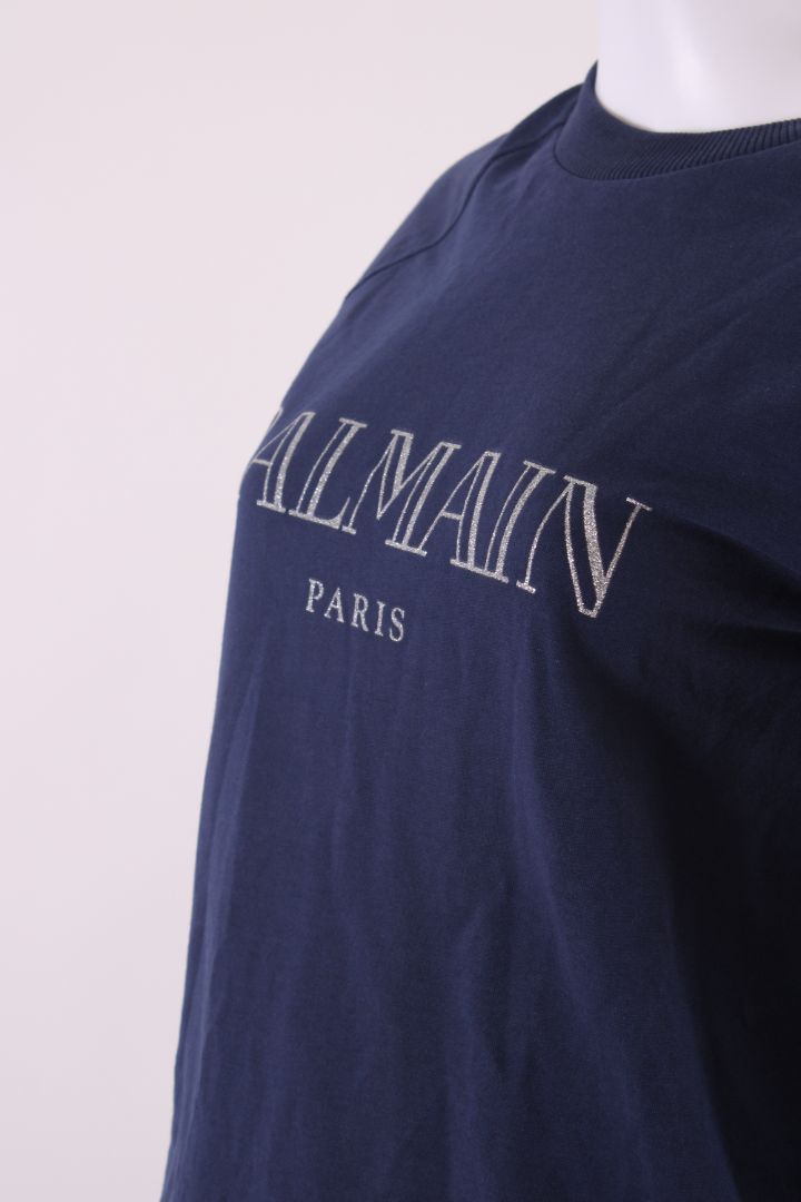 Balmain Logo Sweatshirt Navy 8