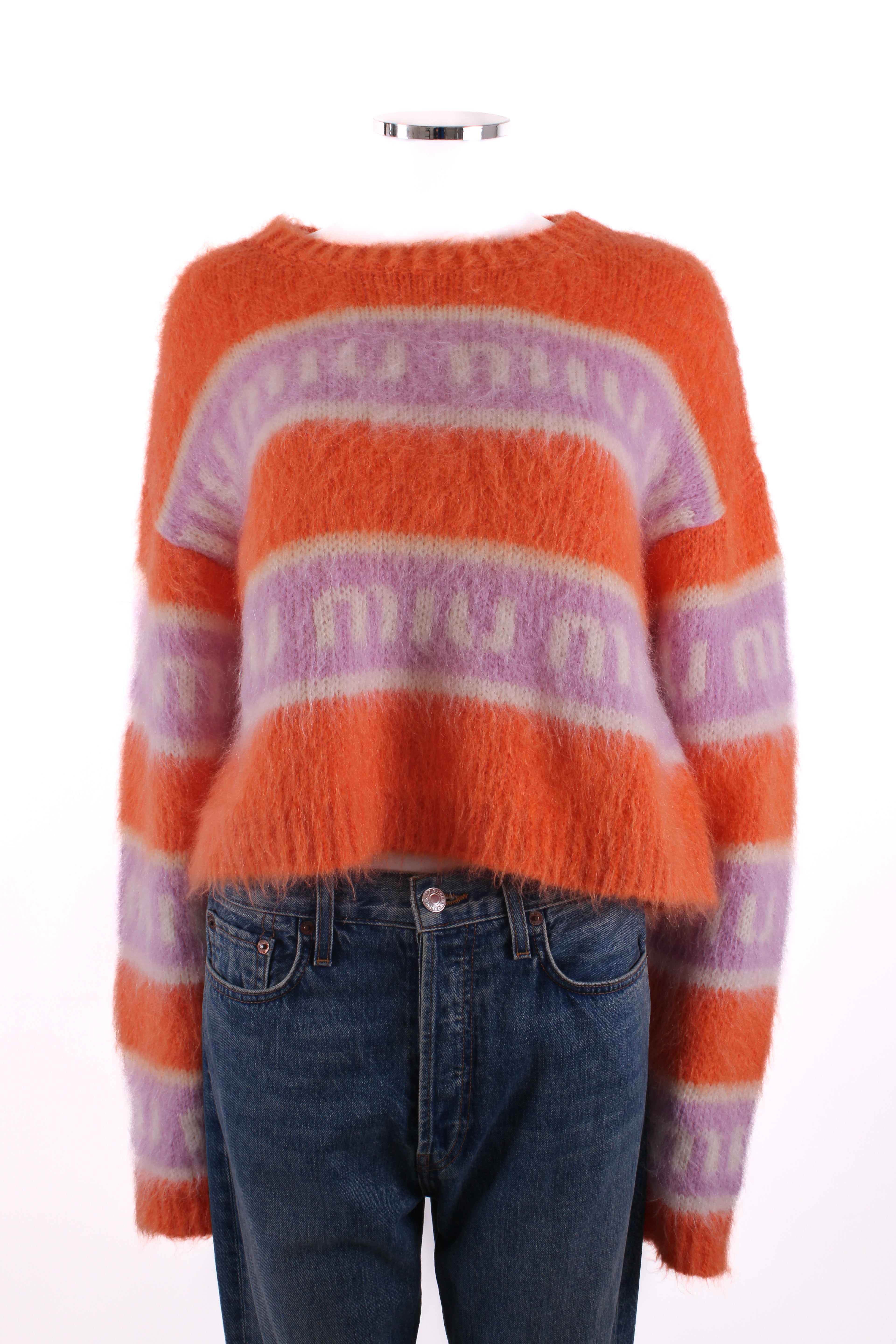 Miu Miu Logo Jumper Orange/ Pink 10