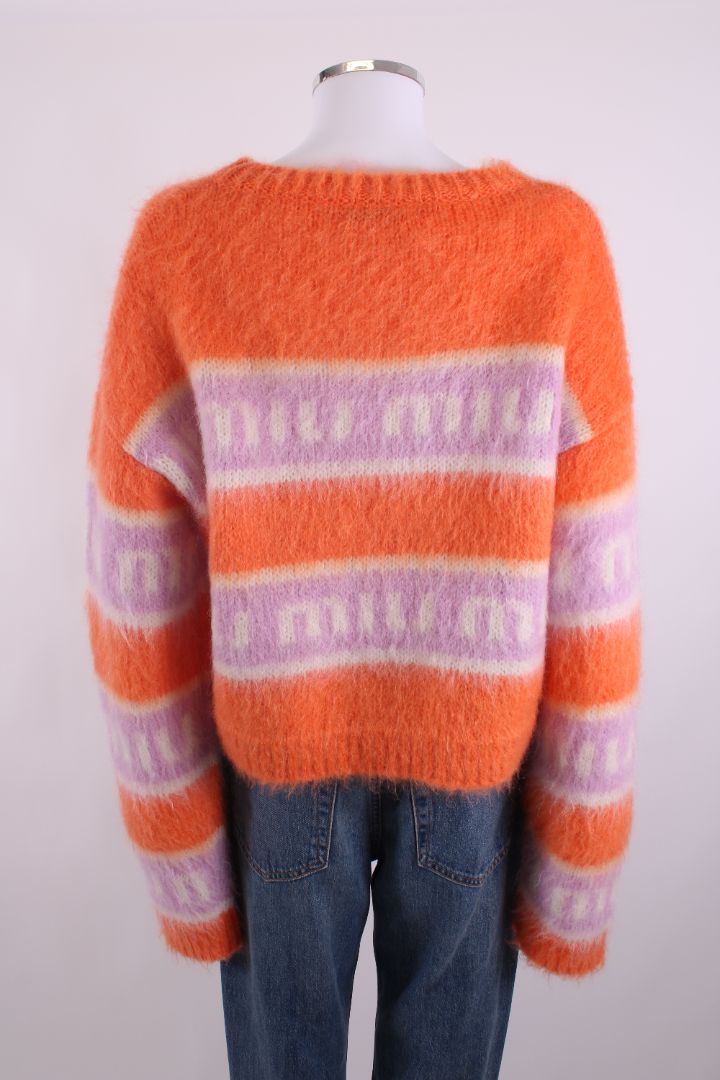 Miu Miu Logo Jumper Orange/ Pink 10