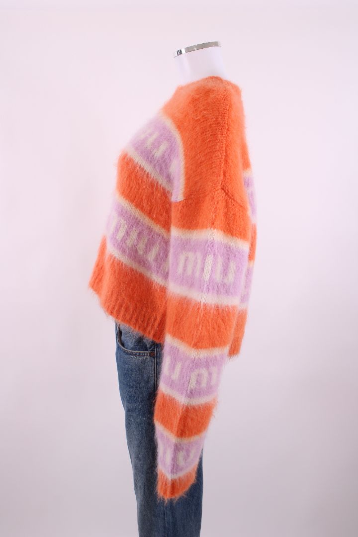 Miu Miu Logo Jumper Orange/ Pink 10