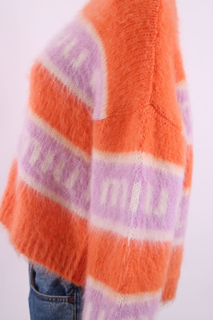 Miu Miu Logo Jumper Orange/ Pink 10