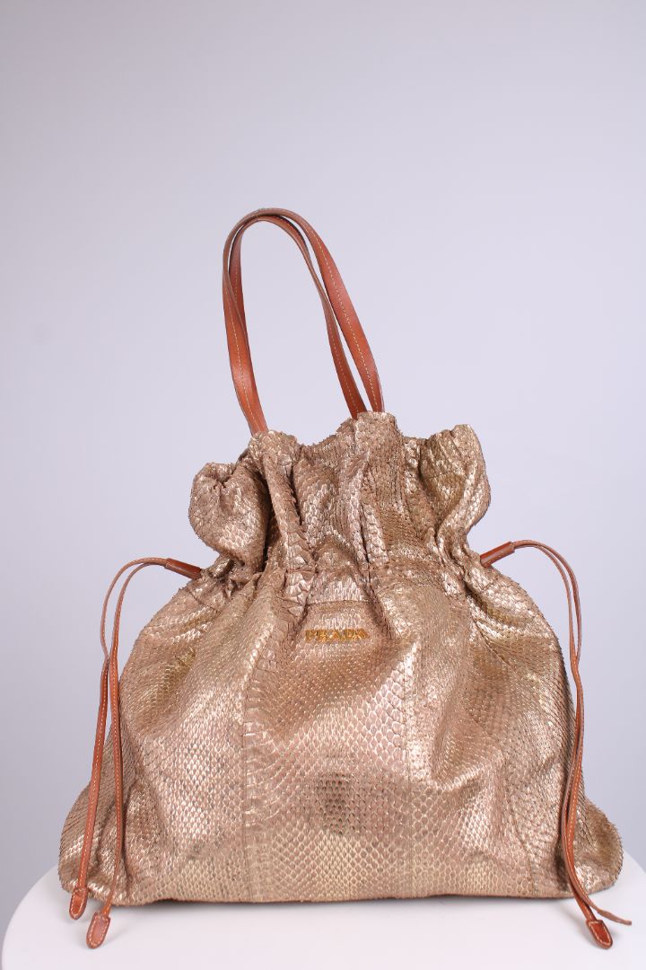 Prada Ora Viper Drawstring Gold