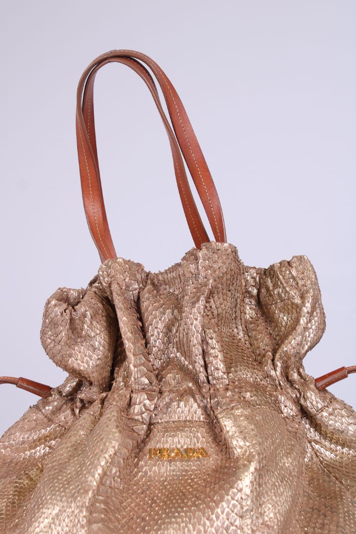 Prada Ora Viper Drawstring Gold