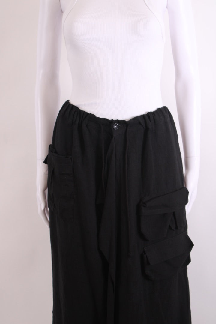 B Yohji Yamamoto Cargo Pocket Layered Skirt Trouser Black S