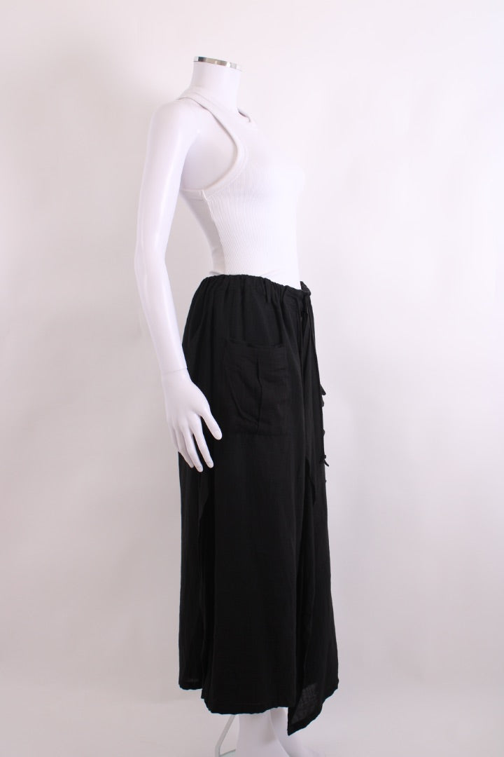 B Yohji Yamamoto Cargo Pocket Layered Skirt Trouser Black S