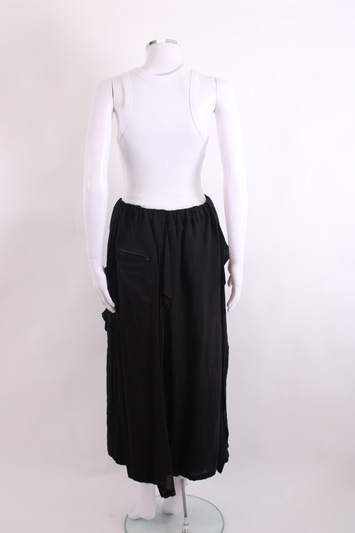 B Yohji Yamamoto Cargo Pocket Layered Skirt Trouser Black S