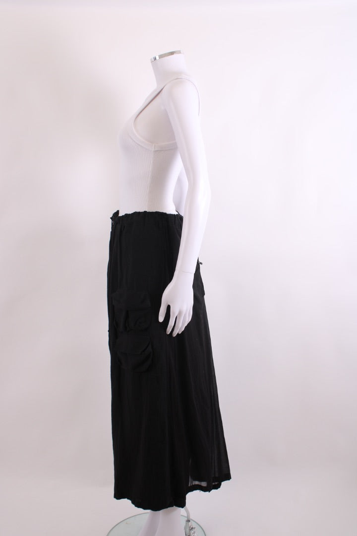 B Yohji Yamamoto Cargo Pocket Layered Skirt Trouser Black S