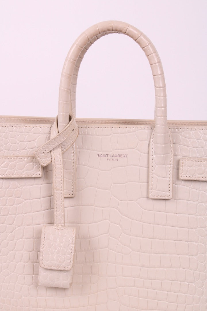 White Saint Laurent Nano Sac de Jour