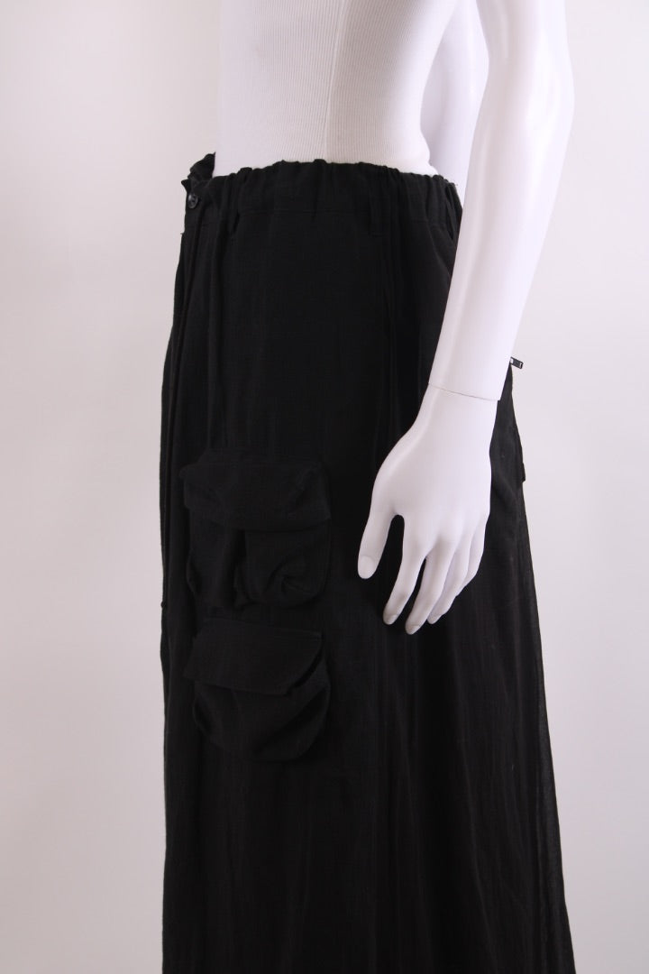B Yohji Yamamoto Cargo Pocket Layered Skirt Trouser Black S