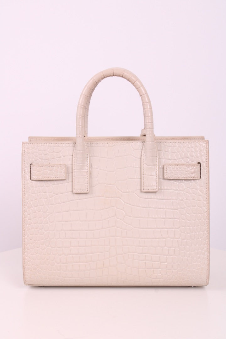 White Saint Laurent Nano Sac de Jour