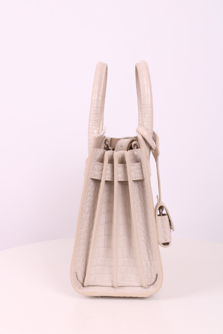 White Saint Laurent Nano Sac de Jour