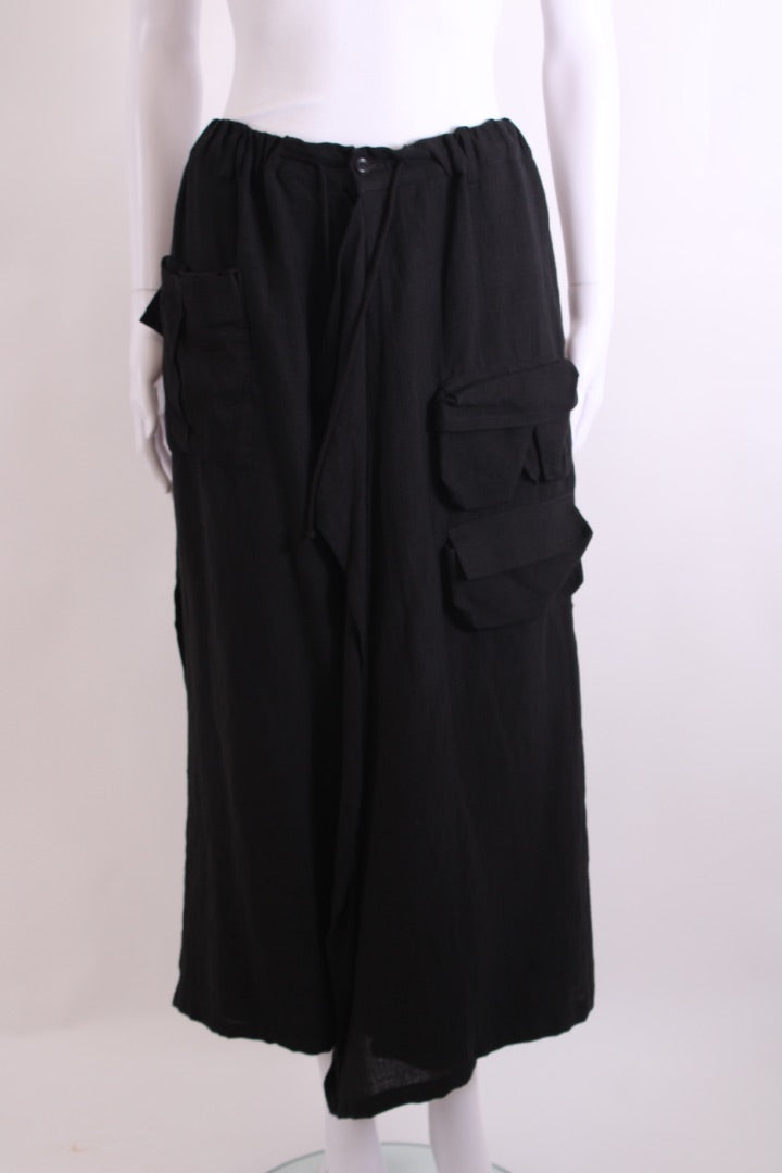 B Yohji Yamamoto Cargo Pocket Layered Skirt Trouser Black S