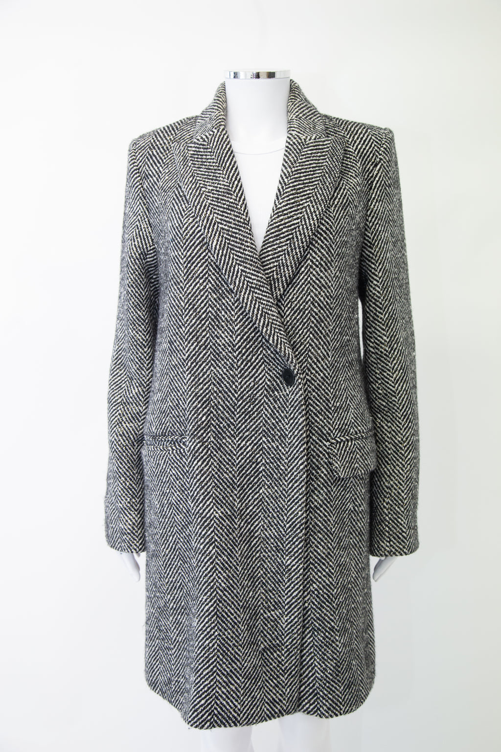 Zadig & Voltaire Coat Grey Herringbone 12