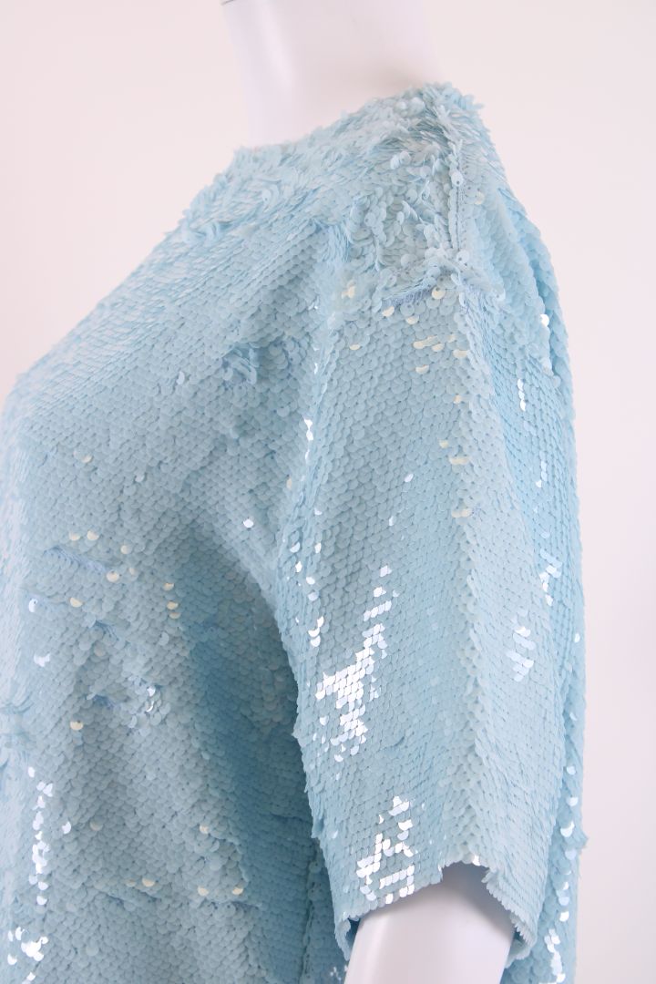 The Frankie Shop S/S Sequin Top/ Shorts Co-ord Blue XS