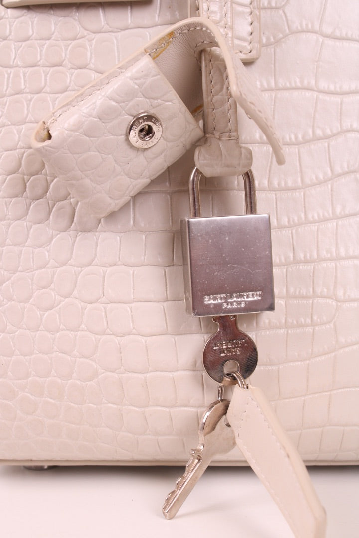 White Saint Laurent Nano Sac de Jour