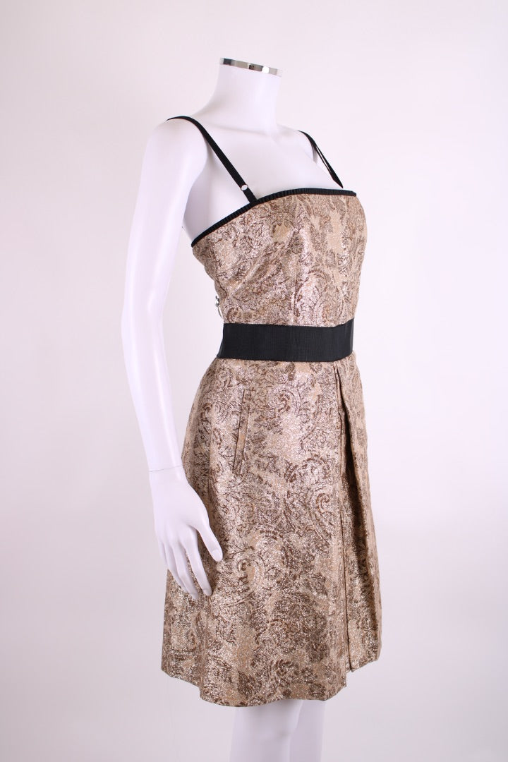 D&G S/S Mini Dress Gold/ Black S