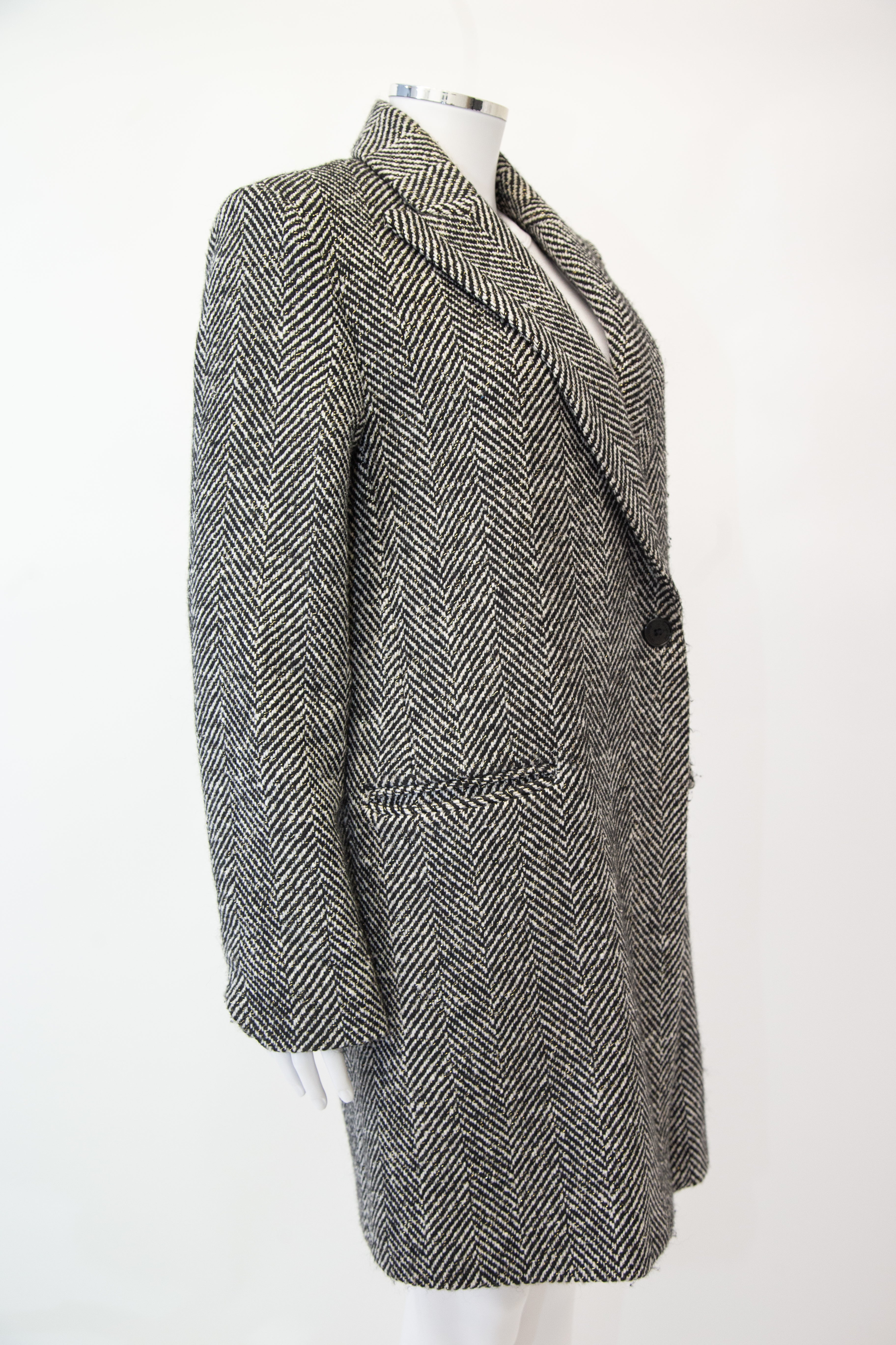 Zadig & Voltaire Coat Grey Herringbone 12