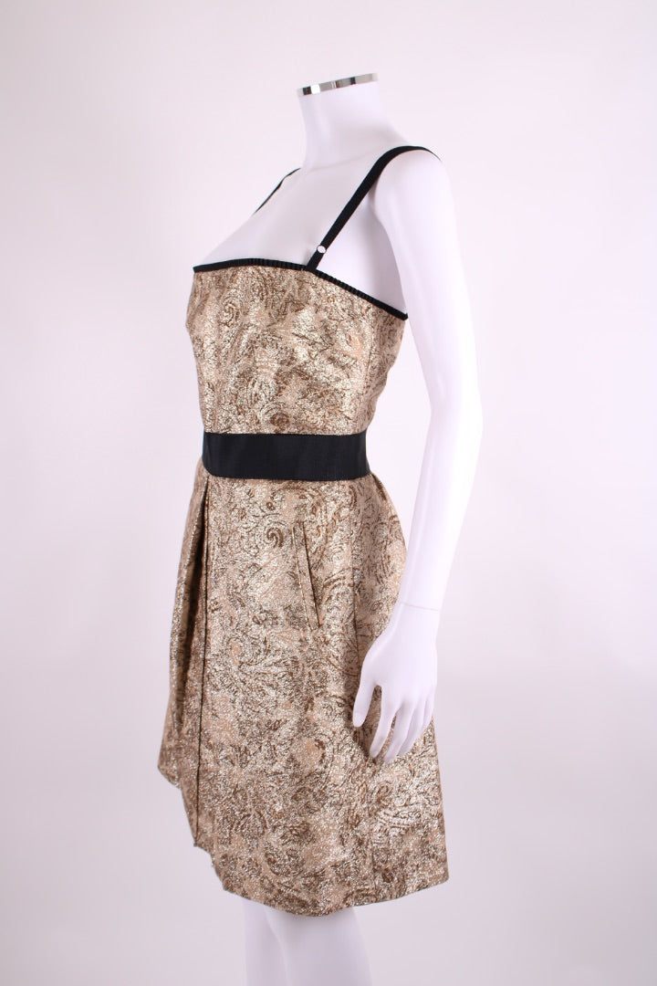 D&G S/S Mini Dress Gold/ Black S