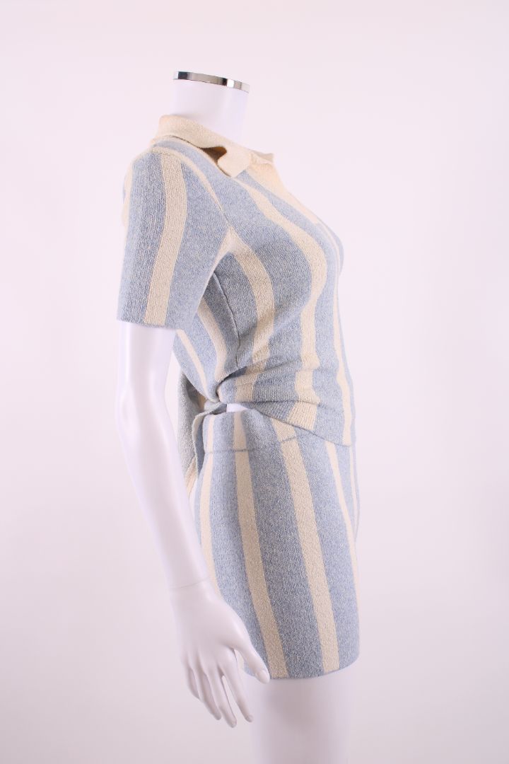 Jacquemus Stripe Towel Shorts Co-ord Blue/ Cream 8