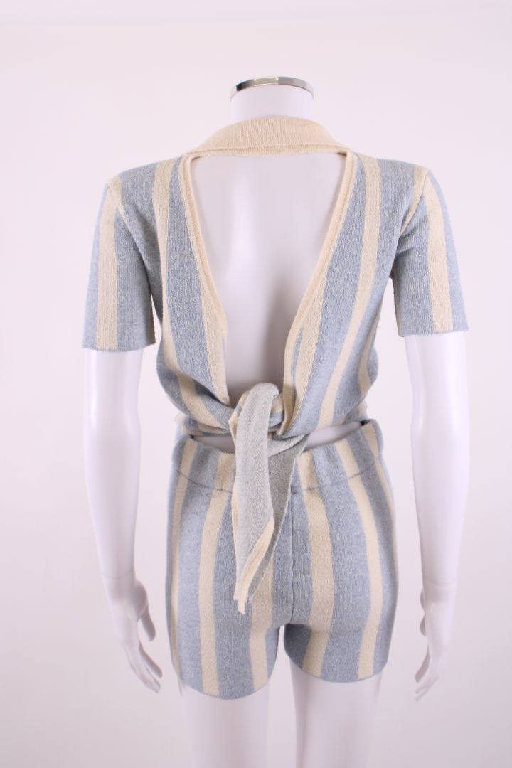Jacquemus Stripe Towel Shorts Co-ord Blue/ Cream 8