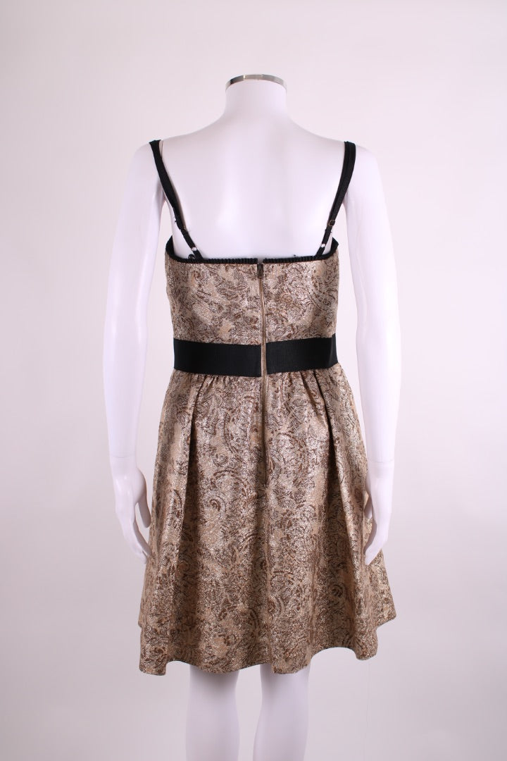 D&G S/S Mini Dress Gold/ Black S