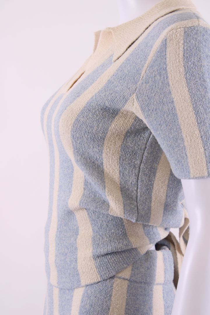 Jacquemus Stripe Towel Shorts Co-ord Blue/ Cream 8