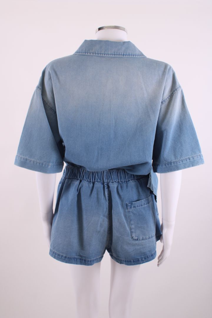 Versace S/S Logo Shirt/ Shorts Co-ord Denim 8/10