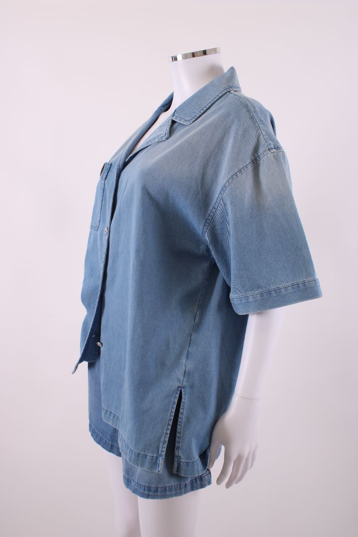 Versace S/S Logo Shirt/ Shorts Co-ord Denim 8/10