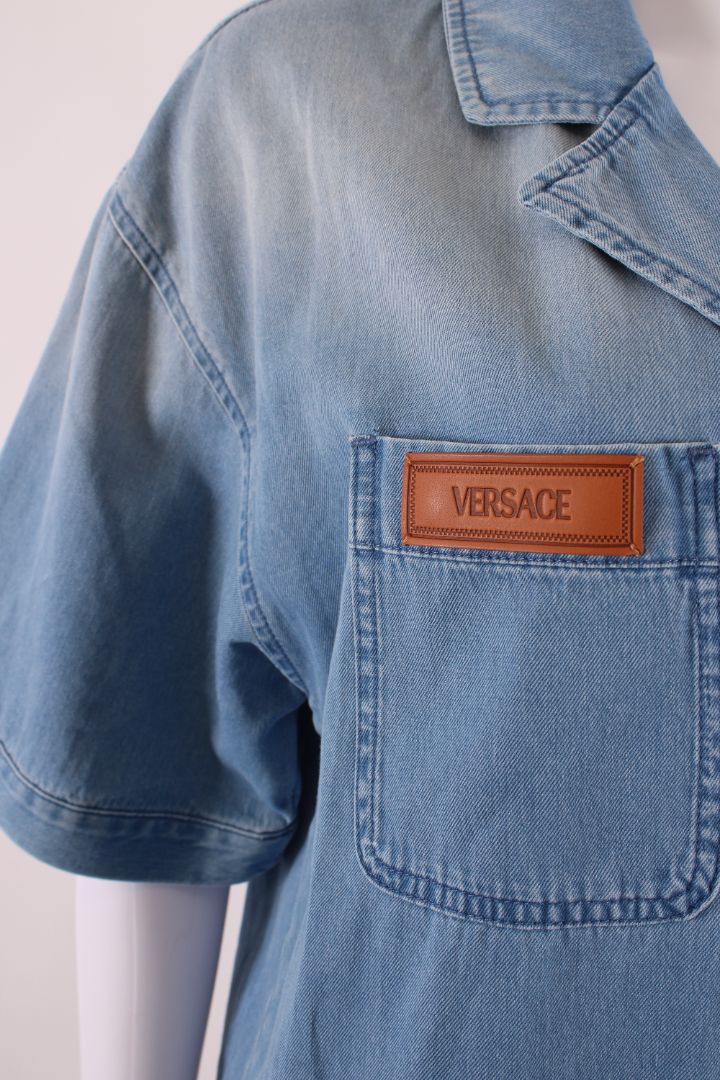 Versace S/S Logo Shirt/ Shorts Co-ord Denim 8/10
