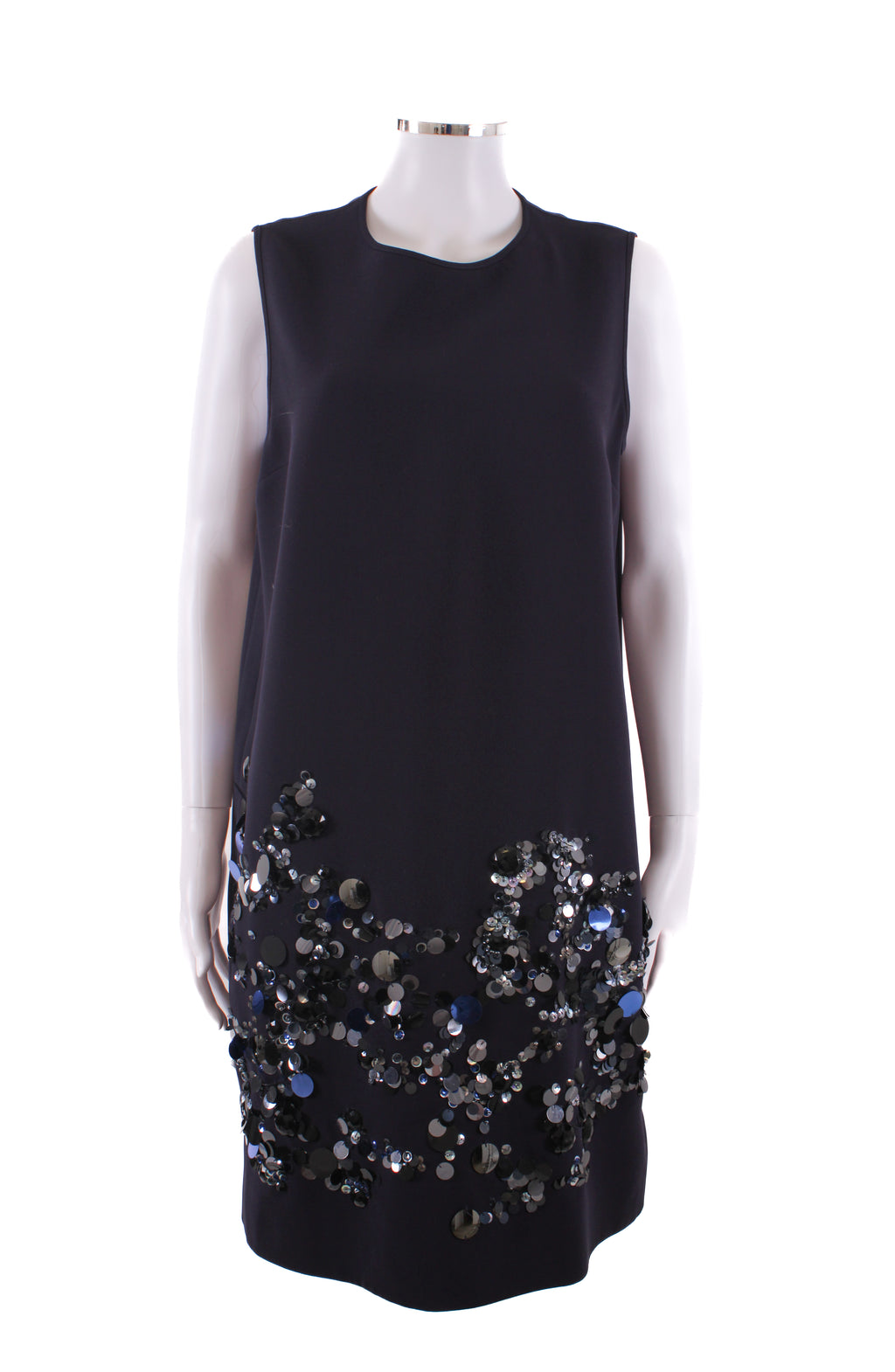 Victoria Victoria Beckham Dress sleveless embellished navy 12