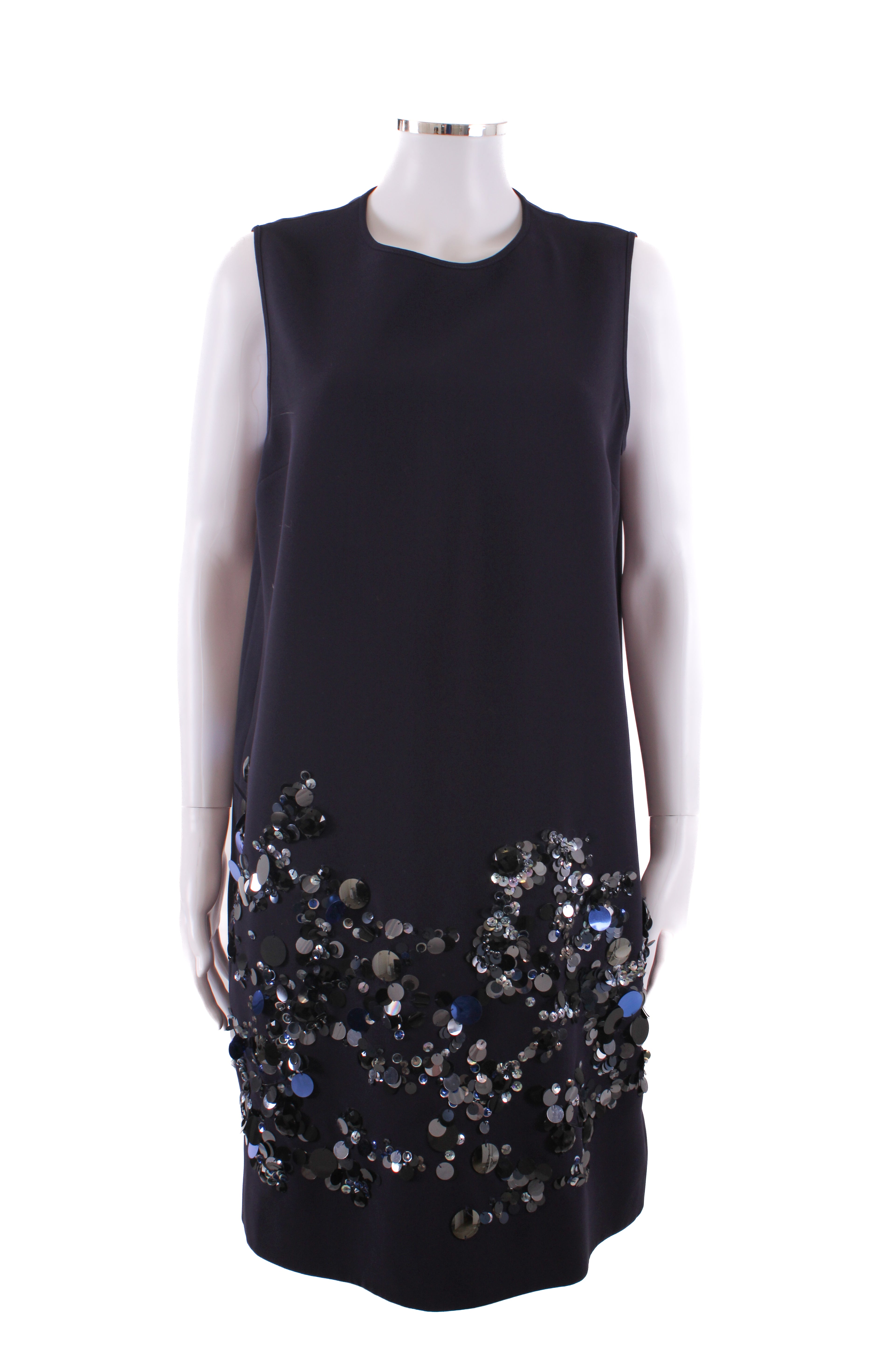 Victoria Victoria Beckham Dress sleveless embellished navy 12