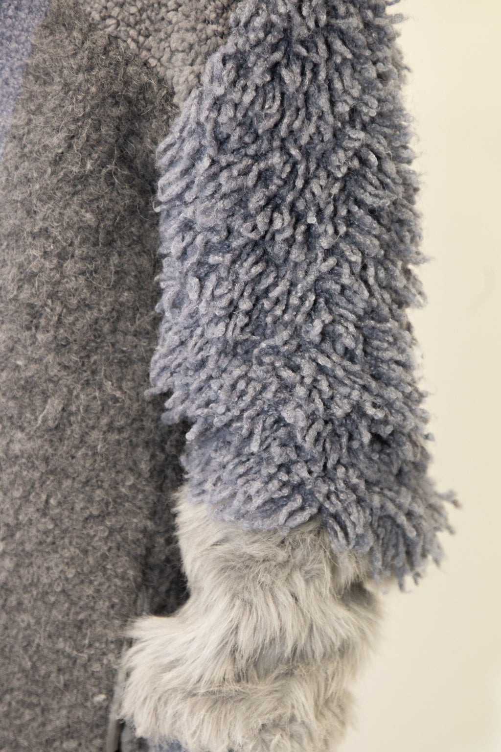 Stella McCartney Oversized Mixed Knit Cardigan Grey 8