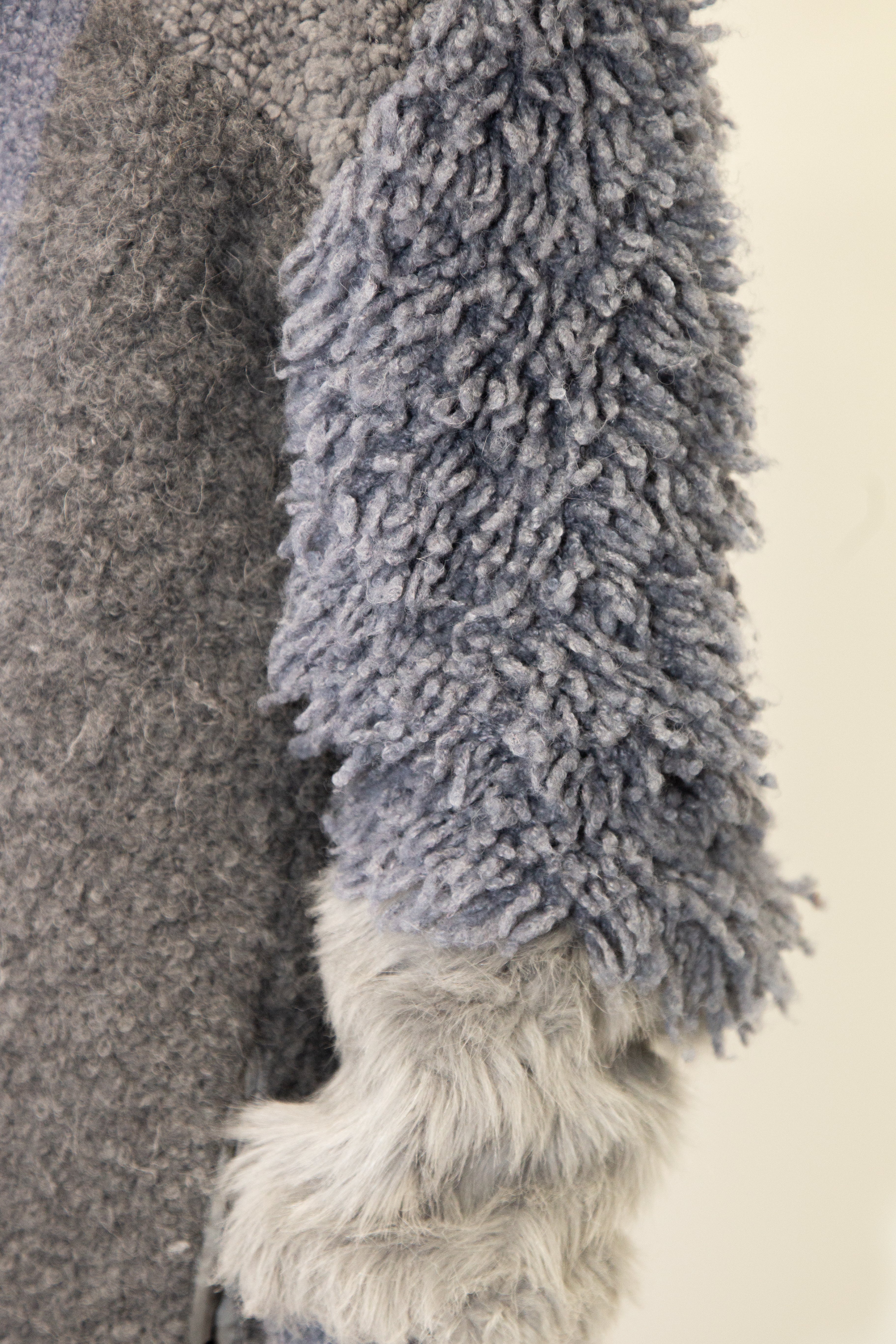 Stella McCartney Oversized Mixed Knit Cardigan Grey 8