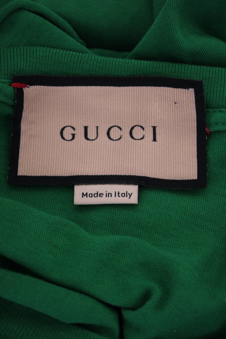 Gucci Cropped Cherry Logo T-Shirt Green S