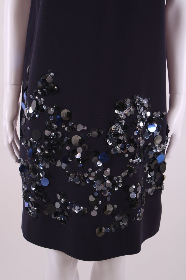 Victoria Victoria Beckham Dress sleveless embellished navy 12