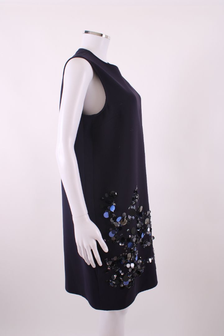 Victoria Victoria Beckham Dress sleveless embellished navy 12