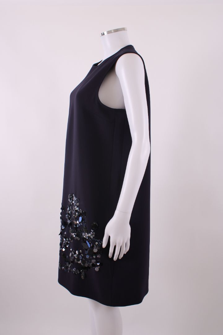 Victoria Victoria Beckham Dress sleveless embellished navy 12