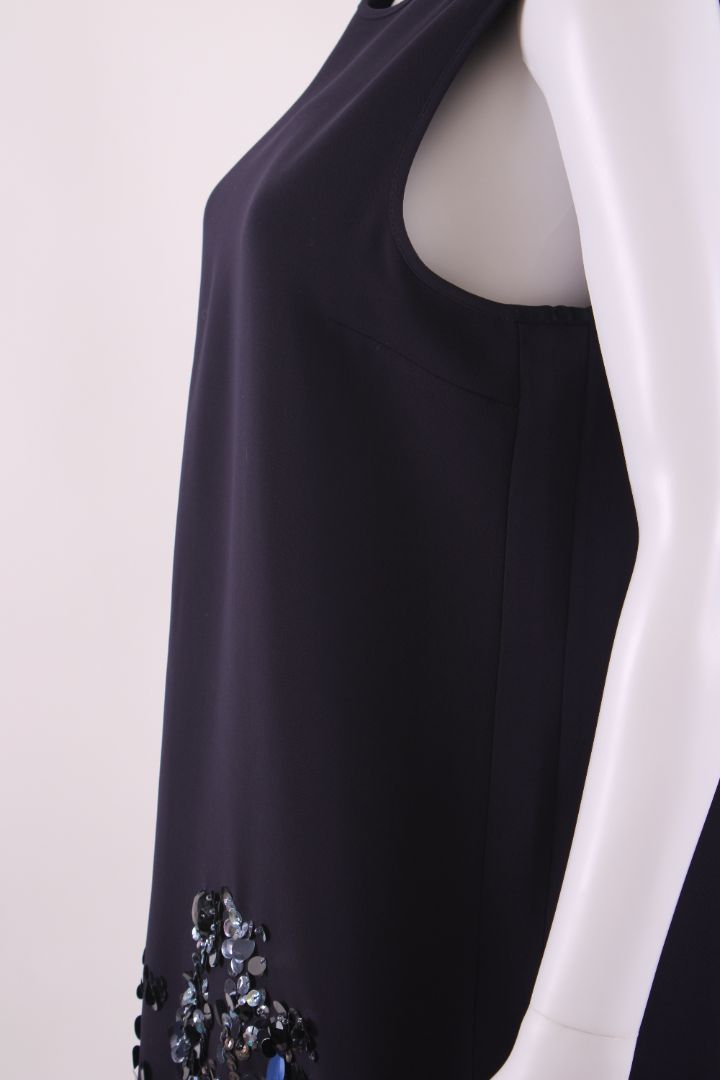 Victoria Victoria Beckham Dress sleveless embellished navy 12