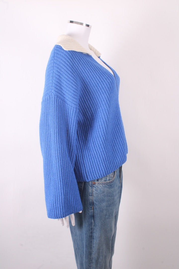 Baum und Pferdgarten Jumper cream collar Royal Blue/cream S