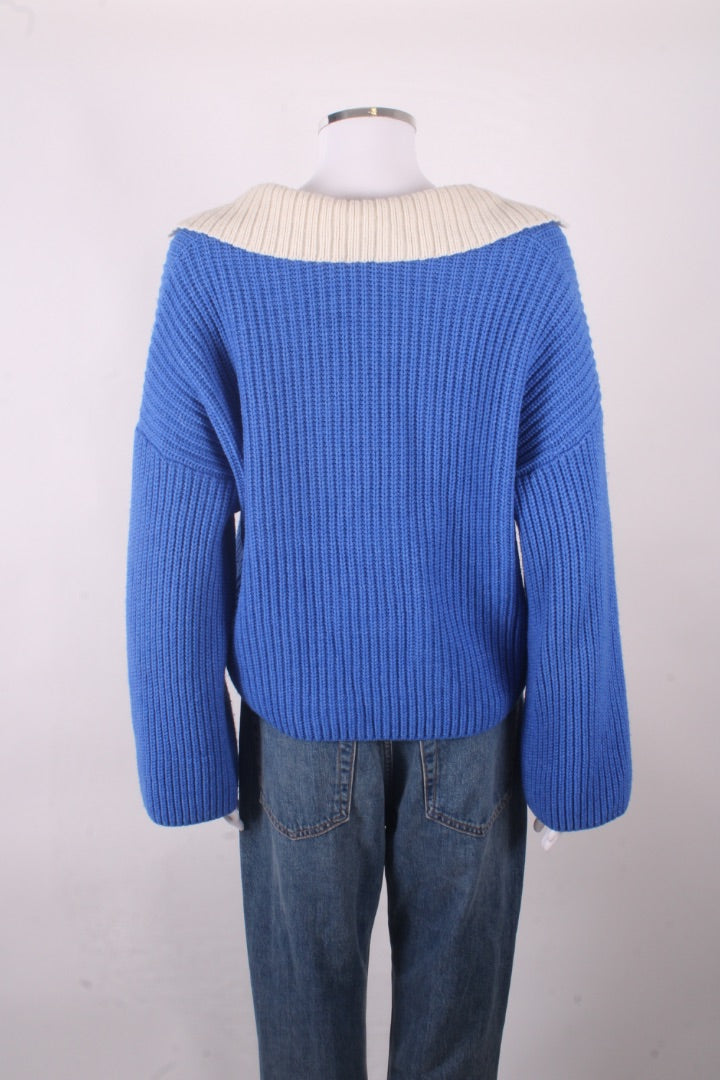 Baum und Pferdgarten Jumper cream collar Royal Blue/cream S