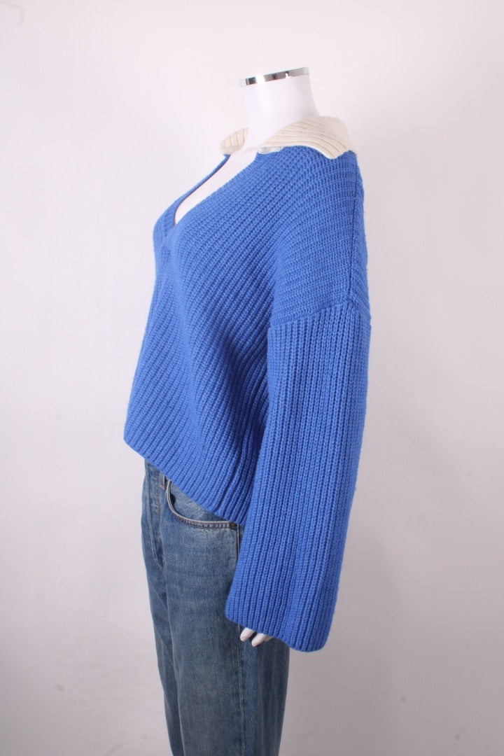 Baum und Pferdgarten Jumper cream collar Royal Blue/cream S
