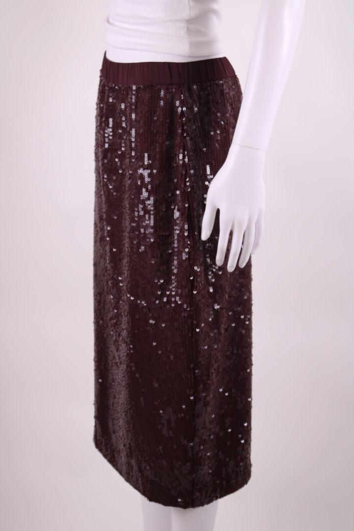 Pinko Sequin Skirt Burgundy 10
