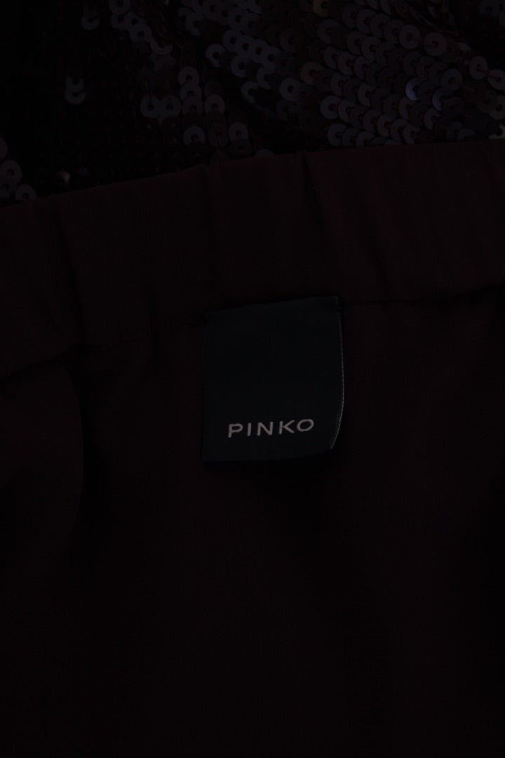Pinko Sequin Skirt Burgundy 10
