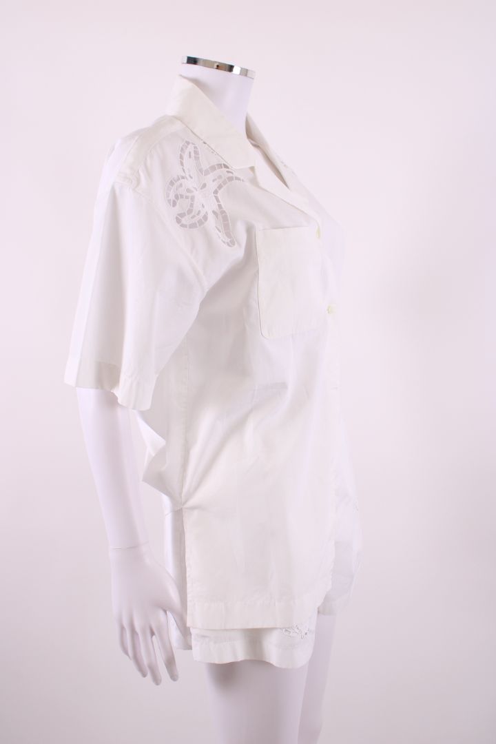 Versace Logo Cut out Bowling Shirt Co-ord White 8/10